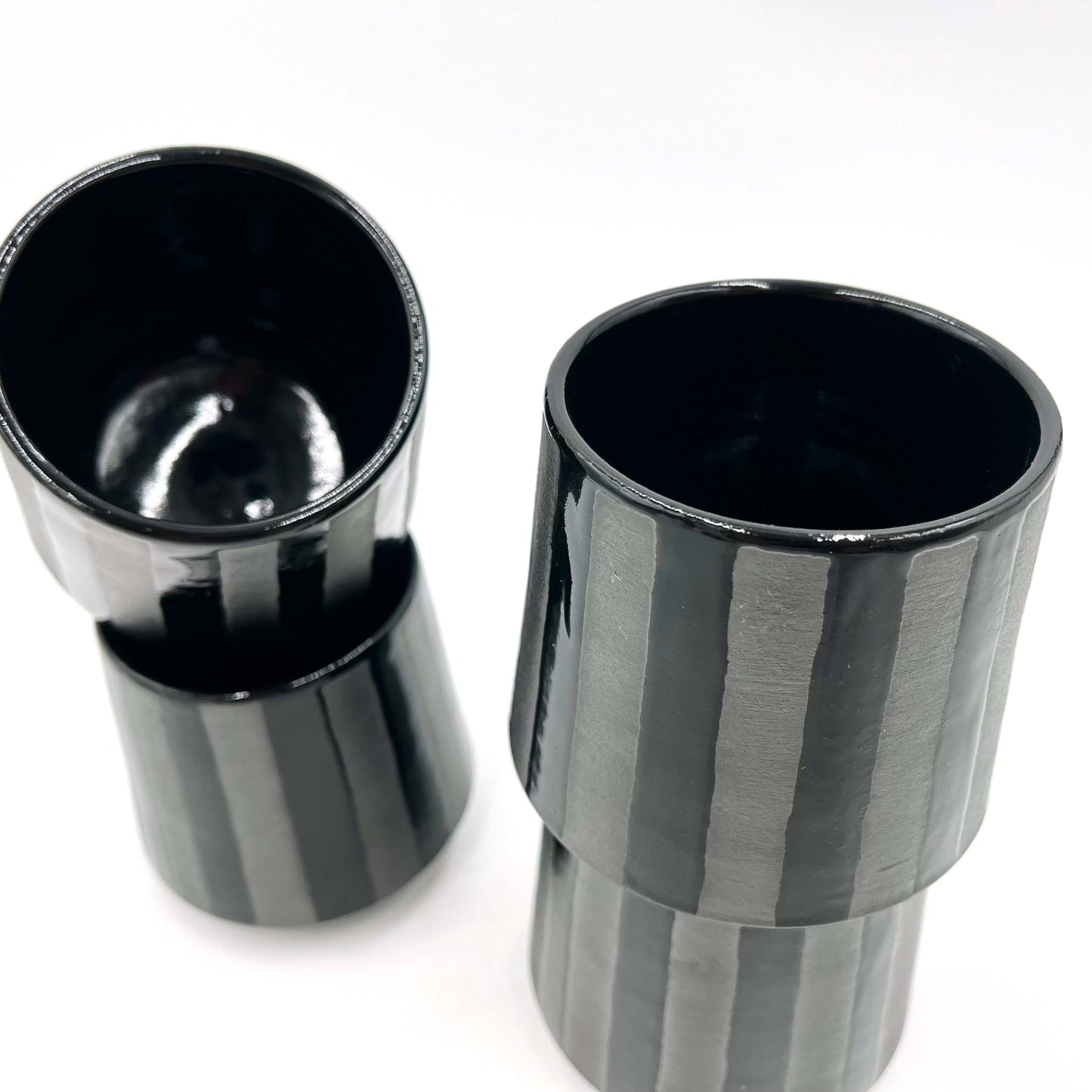 Black Striped Cup Set