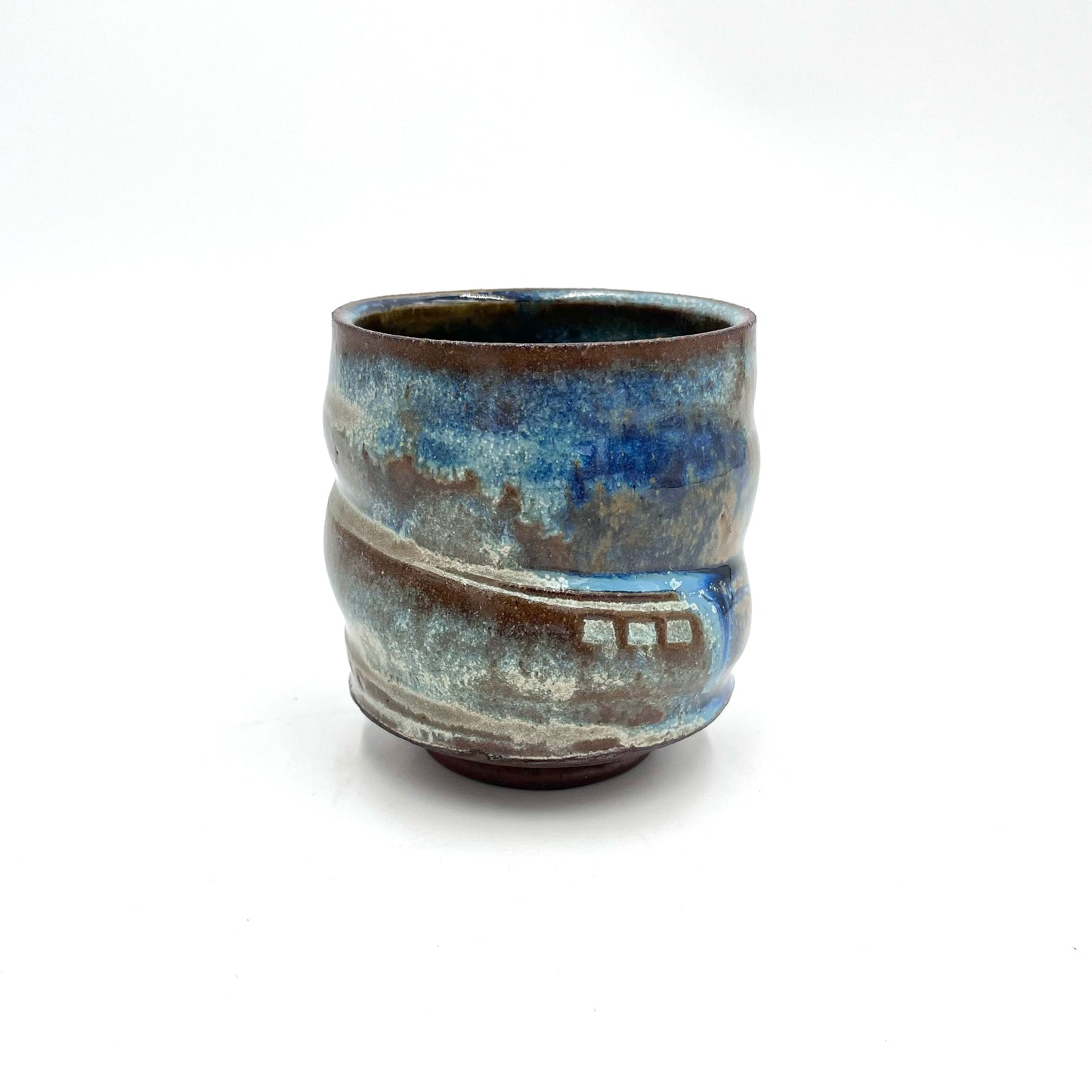 Sandy Brown and Blue Cup