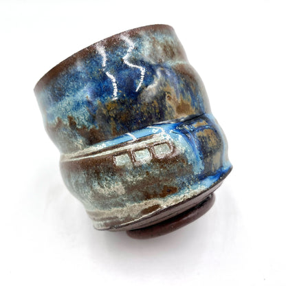 Sandy Brown and Blue Cup